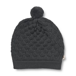 Wheat Ezel knitted Hat - Black coal